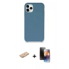 MARSİLYAN™- iPhone 11 Pro Kılıf Zirve Modern Özel Seri - Siyah 3D Antistatik Mat Seramik Nano Ekran Koruyucu + Renkli Kamera Lens Koruma Cam - TU
