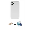 MARSİLYAN™- iPhone 11 Pro Kılıf Zirve Modern Özel Seri - Siyah 3D Antistatik Seramik Nano Ekran Koruyucu + Renkli Kamera Lens Koruma Cam - PE