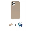 MARSİLYAN™- iPhone 11 Pro Kılıf Zirve Modern Özel Seri - Siyah 3D Antistatik Seramik Nano Ekran Koruyucu + Renkli Kamera Lens Koruma Cam - TU