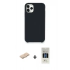 MARSİLYAN™- iPhone 11 Pro Kılıf Zirve Modern Özel Seri - Siyah 5D Hayalet Cam Ekran Koruyucu + Renkli Kamera Lens Koruma Cam - MI