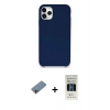 MARSİLYAN™- iPhone 11 Pro Kılıf Zirve Modern Özel Seri - Siyah 5D Hayalet Cam Ekran Koruyucu + Shine Kamera Lens Koruma Cam - PE