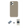 MARSİLYAN™- iPhone 11 Pro Kılıf Zirve Modern Özel Seri - Siyah 5D Hayalet Cam Ekran Koruyucu + Shine Kamera Lens Koruma Cam - PE