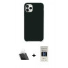 MARSİLYAN™- iPhone 11 Pro Kılıf Zirve Modern Özel Seri - Siyah 5D Hayalet Cam Ekran Koruyucu + Kamera Lens Koruma Cam - SF