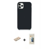 MARSİLYAN™- iPhone 11 Pro Kılıf Zirve Modern Özel Seri - Siyah 6D Mat Seramik Hayalet Nano Ekran Koruyucu + Renkli Kamera Lens Koruma Cam - YL