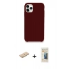 MARSİLYAN™- iPhone 11 Pro Kılıf Zirve Modern Özel Seri - Siyah 6D Mat Seramik Hayalet Nano Ekran Koruyucu + Renkli Kamera Lens Koruma Cam - SI