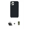 MARSİLYAN™- iPhone 11 Pro Kılıf Zirve Modern Özel Seri - Siyah Joko Magic 5D Hayalet Cam + Kamera Lens Koruma Cam - SF