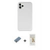 MARSİLYAN™- iPhone 11 Pro Kılıf Zirve Modern Özel Seri - Siyah Mat Seramik Nano Ekran Koruyucu + Gümüş Shine Kamera Lens Koruma Cam