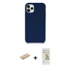 MARSİLYAN™- iPhone 11 Pro Kılıf Zirve Modern Özel Seri - Siyah Mat Seramik Nano Ekran Koruyucu + Sarı Renkli Kamera Lens Koruma Cam