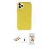 MARSİLYAN™- iPhone 11 Pro Kılıf Zirve Modern Özel Seri - Siyah Mat Seramik Nano Ekran Koruyucu + Renkli Kamera Lens Koruma Cam - YL