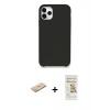 MARSİLYAN™- iPhone 11 Pro Kılıf Zirve Modern Özel Seri - Siyah Mat Seramik Nano Ekran Koruyucu + Renkli Kamera Lens Koruma Cam - YL