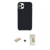 MARSİLYAN™- iPhone 11 Pro Kılıf Zirve Modern Özel Seri - Siyah Mat Seramik Nano Ekran Koruyucu + Renkli Kamera Lens Koruma Cam - YL