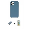 MARSİLYAN™- iPhone 11 Pro Kılıf Zirve Modern Özel Seri - Siyah Polymer Nano Ekran Koruyucu + Gümüş Shine Kamera Lens Koruma Cam
