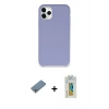 MARSİLYAN™- iPhone 11 Pro Kılıf Zirve Modern Özel Seri - Siyah Polymer Nano Ekran Koruyucu + Gümüş Shine Kamera Lens Koruma Cam