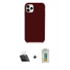 MARSİLYAN™- iPhone 11 Pro Kılıf Zirve Modern Özel Seri - Siyah Polymer Nano Ekran Koruyucu + Kamera Lens Koruma Cam - SF