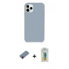 MARSİLYAN™- iPhone 11 Pro Kılıf Zirve Modern Özel Seri - Siyah Polymer Nano Ekran Koruyucu + Metal Kamera Lens Koruma Cam - KI