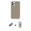 MARSİLYAN™- iPhone 11 Pro Kılıf Zirve Modern Özel Seri - Siyah Polymer Nano Ekran Koruyucu + Metal Kamera Lens Koruma Cam - KI