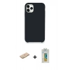 MARSİLYAN™- iPhone 11 Pro Kılıf Zirve Modern Özel Seri - Siyah Polymer Nano Ekran Koruyucu + Renkli Kamera Lens Koruma Cam - PE