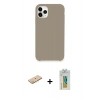 MARSİLYAN™- iPhone 11 Pro Kılıf Zirve Modern Özel Seri - Siyah Polymer Nano Ekran Koruyucu + Renkli Kamera Lens Koruma Cam - PE