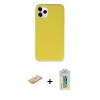 MARSİLYAN™- iPhone 11 Pro Kılıf Zirve Modern Özel Seri - Siyah Polymer Nano Ekran Koruyucu + Renkli Kamera Lens Koruma Cam - TU