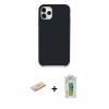 MARSİLYAN™- iPhone 11 Pro Kılıf Zirve Modern Özel Seri - Siyah Polymer Nano Ekran Koruyucu + Renkli Kamera Lens Koruma Cam - MI