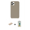 MARSİLYAN™- iPhone 11 Pro Kılıf Zirve Modern Özel Seri - Siyah Polymer Nano Ekran Koruyucu + Renkli Kamera Lens Koruma Cam - MI