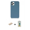 MARSİLYAN™- iPhone 11 Pro Kılıf Zirve Modern Özel Seri - Siyah Polymer Nano Ekran Koruyucu + Renkli Kamera Lens Koruma Cam - MI