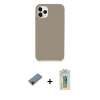 MARSİLYAN™- iPhone 11 Pro Kılıf Zirve Modern Özel Seri - Siyah Polymer Nano Ekran Koruyucu + Siyah Shine Kamera Lens Koruma Cam