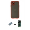 MARSİLYAN™- iPhone 11 Pro Max Kılıf Ahenk Çizgi Serisi - Şeffaf 360 Full Body Arka Koruyucu + Shine Kamera Lens Koruma Cam - GS