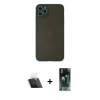 MARSİLYAN™- iPhone 11 Pro Max Kılıf Ahenk Çizgi Serisi - Şeffaf 360 Full Body Arka Koruyucu + Kamera Lens Koruma Cam - SF