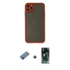 MARSİLYAN™- iPhone 11 Pro Max Kılıf Ahenk Çizgi Serisi - Şeffaf 360 Full Body Arka Koruyucu + Metal Kamera Lens Koruma Cam - MI