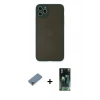 MARSİLYAN™- iPhone 11 Pro Max Kılıf Ahenk Çizgi Serisi - Şeffaf 360 Full Body Arka Koruyucu + Metal Kamera Lens Koruma Cam - GD