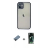 MARSİLYAN™- iPhone 11 Pro Max Kılıf Ahenk Çizgi Serisi - Şeffaf 360 Full Body Arka Koruyucu + Metal Kamera Lens Koruma Cam - SH