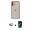 MARSİLYAN™- iPhone 11 Pro Max Kılıf Ahenk Çizgi Serisi - Şeffaf 360 Full Body Arka Koruyucu + Pers Alüminyum Kamera Lens - KI