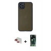 MARSİLYAN™- iPhone 11 Pro Max Kılıf Ahenk Çizgi Serisi - Şeffaf 360 Full Body Arka Koruyucu + Pers Alüminyum Kamera Lens - KI