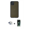 MARSİLYAN™- iPhone 11 Pro Max Kılıf Ahenk Çizgi Serisi - Şeffaf 360 Full Body Arka Koruyucu + Pers Alüminyum Kamera Lens - LT