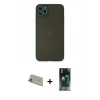 MARSİLYAN™- iPhone 11 Pro Max Kılıf Ahenk Çizgi Serisi - Şeffaf 360 Full Body Arka Koruyucu + Rainbow Kamera Lens Koruma Cam - GD