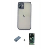 MARSİLYAN™- iPhone 11 Pro Max Kılıf Ahenk Çizgi Serisi - Şeffaf 360 Full Body Arka Koruyucu + Shine Kamera Lens Koruma Cam - MI