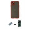 MARSİLYAN™- iPhone 11 Pro Max Kılıf Ahenk Çizgi Serisi - Şeffaf 360 Full Body Arka Koruyucu + Shine Kamera Lens Koruma Cam - SABE