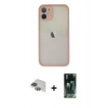 MARSİLYAN™- iPhone 11 Pro Max Kılıf Ahenk Çizgi Serisi - Şeffaf 360 Full Body Arka Koruyucu + Pers Alüminyum Kamera Lens - YL