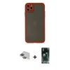 MARSİLYAN™- iPhone 11 Pro Max Kılıf Ahenk Çizgi Serisi - Şeffaf 360 Full Body Arka Koruyucu + Pers Alüminyum Kamera Lens - YL