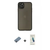 MARSİLYAN™- iPhone 11 Pro Max Kılıf Ahenk Çizgi Serisi - Şeffaf Pasifik Cam Ekran Koruyucu + Shine Kamera Lens Koruma Cam - GI