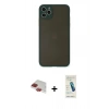 MARSİLYAN™- iPhone 11 Pro Max Kılıf Ahenk Çizgi Serisi - Şeffaf Pasifik Cam Ekran Koruyucu + Pers Alüminyum Kamera Lens - KI