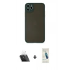 MARSİLYAN™- iPhone 11 Pro Max Kılıf Ahenk Çizgi Serisi - Şeffaf Pasifik Cam Ekran Koruyucu + Kamera Lens Koruma Cam - SF