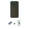 MARSİLYAN™- iPhone 11 Pro Max Kılıf Ahenk Çizgi Serisi - Şeffaf Pasifik Cam Ekran Koruyucu + Shine Kamera Lens Koruma Cam - MI