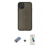 MARSİLYAN™- iPhone 11 Pro Max Kılıf Ahenk Çizgi Serisi - Şeffaf Pasifik Cam Ekran Koruyucu + Shine Kamera Lens Koruma Cam - PE