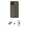 MARSİLYAN™- iPhone 11 Pro Max Kılıf Ahenk Çizgi Serisi - Şeffaf Pasifik Cam Ekran Koruyucu + Shine Kamera Lens Koruma Cam - MI