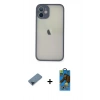 MARSİLYAN™- iPhone 11 Pro Max Kılıf Ahenk Çizgi Serisi - Siyah 18D Cam Ekran Koruyucu + Metal Kamera Lens Koruma Cam - MI