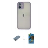 MARSİLYAN™- iPhone 11 Pro Max Kılıf Ahenk Çizgi Serisi - Siyah 18D Cam Ekran Koruyucu + Metal Kamera Lens Koruma Cam - GS