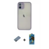 MARSİLYAN™- iPhone 11 Pro Max Kılıf Ahenk Çizgi Serisi - Siyah 18D Cam Ekran Koruyucu + Shine Kamera Lens Koruma Cam - SABE