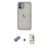 MARSİLYAN™- iPhone 11 Pro Max Kılıf Ahenk Çizgi Serisi - Siyah 20D Premium Cam Ekran Koruyucu + Metal Kamera Lens Koruma Cam - AKYL